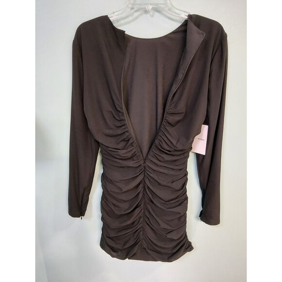 Ronny Kobo Adelheid 180$ Lightweight BODYCON Longsleeve Dress Rochet Bodice SILK - Picture 4 of 16